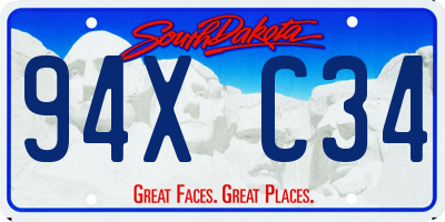 SD license plate 94XC34