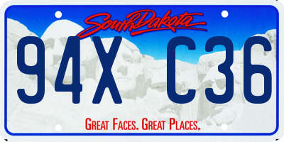 SD license plate 94XC36