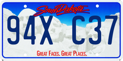SD license plate 94XC37
