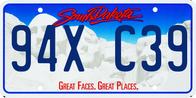 SD license plate 94XC39