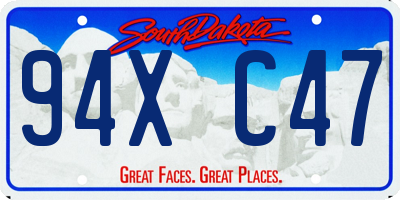SD license plate 94XC47