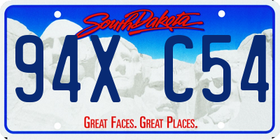 SD license plate 94XC54