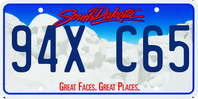 SD license plate 94XC65