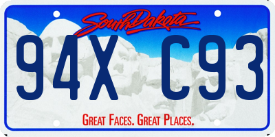 SD license plate 94XC93