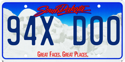 SD license plate 94XD00