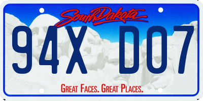 SD license plate 94XD07