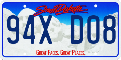 SD license plate 94XD08