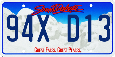 SD license plate 94XD13