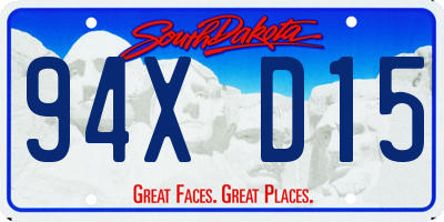 SD license plate 94XD15