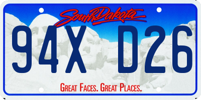 SD license plate 94XD26