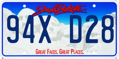 SD license plate 94XD28