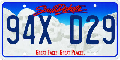 SD license plate 94XD29