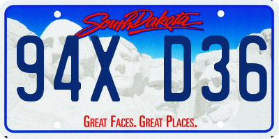 SD license plate 94XD36