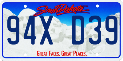 SD license plate 94XD39