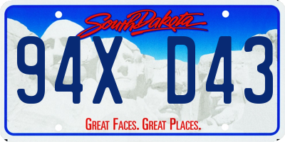 SD license plate 94XD43