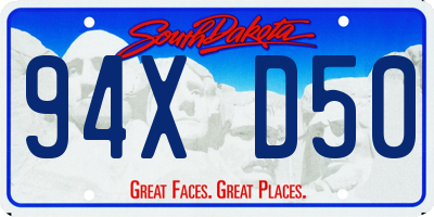SD license plate 94XD50