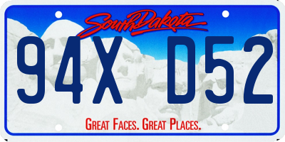SD license plate 94XD52