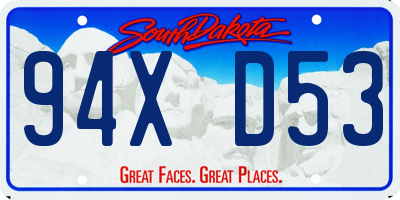 SD license plate 94XD53