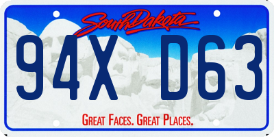 SD license plate 94XD63