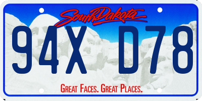 SD license plate 94XD78