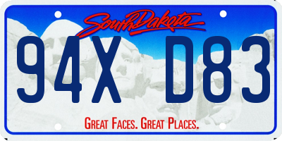SD license plate 94XD83