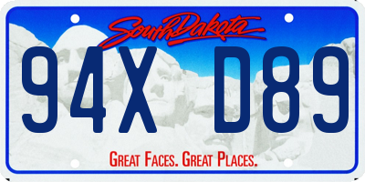SD license plate 94XD89