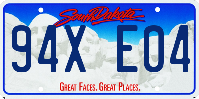 SD license plate 94XE04