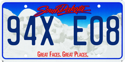 SD license plate 94XE08