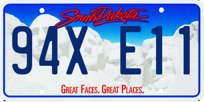 SD license plate 94XE11