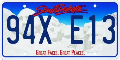 SD license plate 94XE13