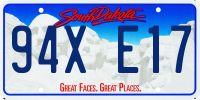 SD license plate 94XE17