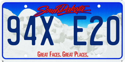 SD license plate 94XE20