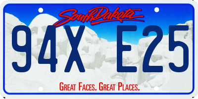 SD license plate 94XE25