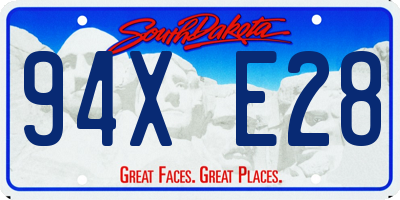 SD license plate 94XE28