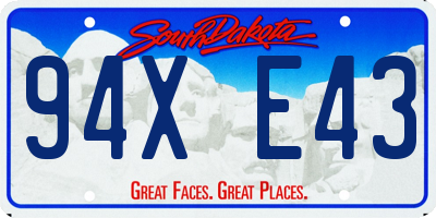 SD license plate 94XE43