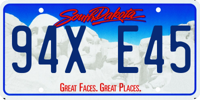 SD license plate 94XE45