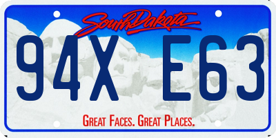 SD license plate 94XE63