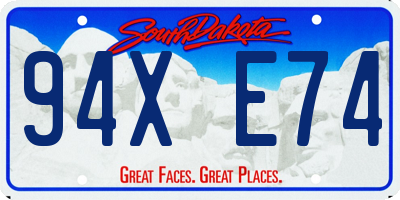 SD license plate 94XE74