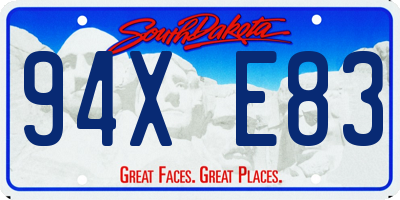 SD license plate 94XE83