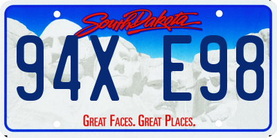 SD license plate 94XE98