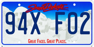 SD license plate 94XF02