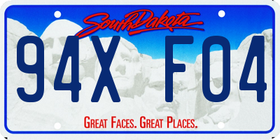 SD license plate 94XF04