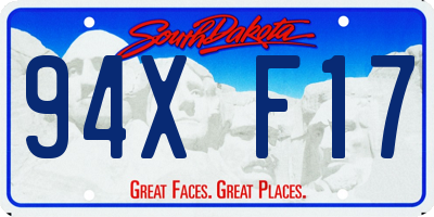 SD license plate 94XF17