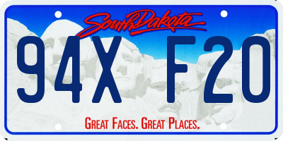 SD license plate 94XF20