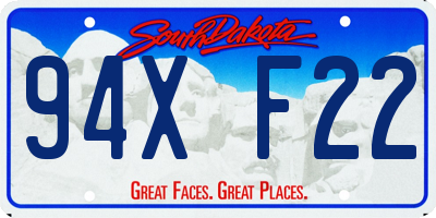 SD license plate 94XF22