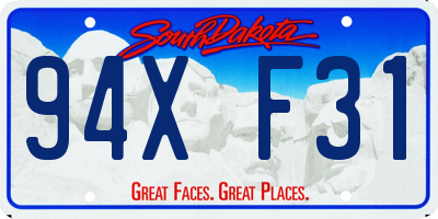 SD license plate 94XF31