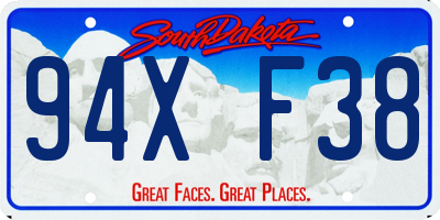 SD license plate 94XF38