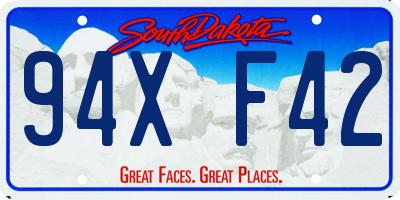SD license plate 94XF42