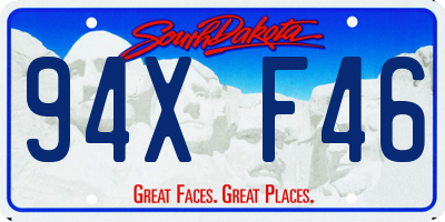 SD license plate 94XF46