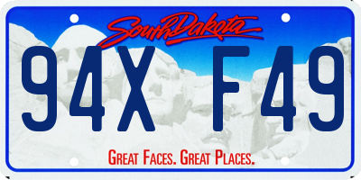 SD license plate 94XF49